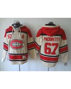 Canadiens #67 Max Pacioretty Cream Sawyer Hooded Sweatshirt Stitched NHL Jersey