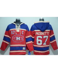 Canadiens #67 Max Pacioretty Red Sawyer Hooded Sweatshirt Stitched NHL Jersey