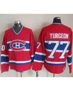 Canadiens #77 Pierre Turgeon Red CCM Throwback Stitched NHL Jersey