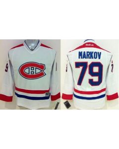 Canadiens #79 Andrei Markov White Stitched Youth NHL Jersey
