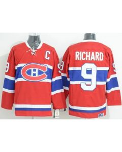Canadiens #9 Maurice Richard Red CCM Throwback Stitched NHL Jersey
