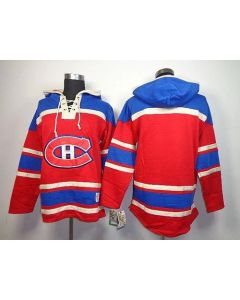 Canadiens Blank Red Sawyer Hooded Sweatshirt Stitched NHL Jersey