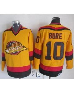 Canucks #10 Pavel Bure Gold CCM Throwback Stitched NHL Jersey