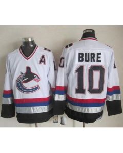 Canucks #10 Pavel Bure White/Black CCM Throwback Stitched NHL Jersey