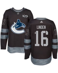 Canucks #16 Trevor Linden Black 1917-2017 100th Anniversary Stitched NHL Jersey
