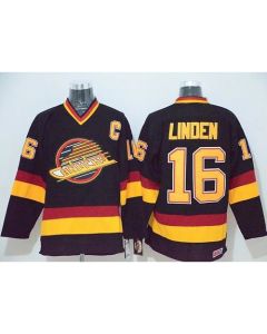 Canucks #16 Trevor Linden Black CCM Throwback Stitched NHL Jersey