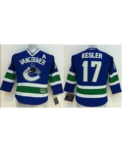 Canucks #17 Ryan Kesler Blue Stitched Youth NHL Jersey