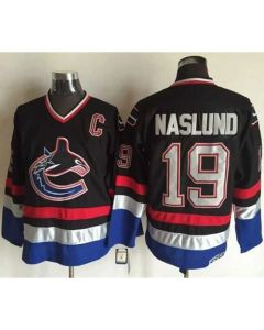 Canucks #19 Markus Naslund Black/Blue CCM Throwback Stitched NHL Jersey