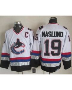 Canucks #19 Markus Naslund White/Black CCM Throwback Stitched NHL Jersey