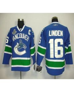Canucks 2011 Stanley Cup Finals #16 Trevor Linden Blue Stitched Youth NHL Jersey