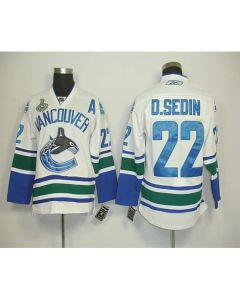 Canucks 2011 Stanley Cup Finals #22 D.sedin White Stitched NHL Jersey