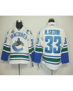 Canucks 2011 Stanley Cup Finals #33 Henrik Sedin Stitched White Stitched Youth NHL Jersey