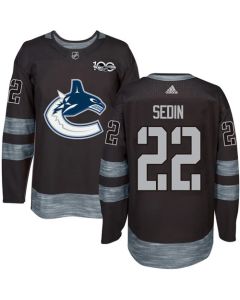 Canucks #22 Daniel Sedin Black 1917-2017 100th Anniversary Stitched NHL Jersey