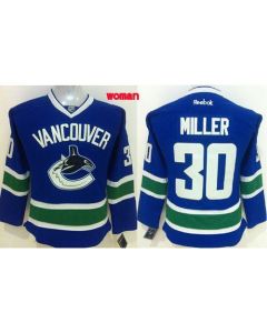 Canucks #30 Ryan Miller Blue Home Women's Stitched NHL Jersey