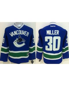 Canucks #30 Ryan Miller Blue Stitched Youth NHL Jersey