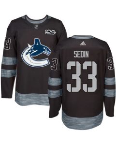 Canucks #33 Henrik Sedin Black 1917-2017 100th Anniversary Stitched NHL Jersey