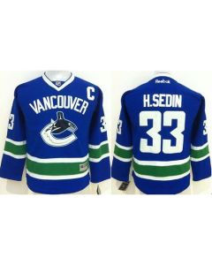Canucks #33 Henrik Sedin Blue Youth Stitched NHL Jersey