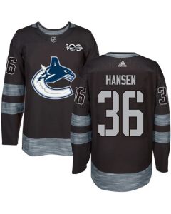 Canucks #36 Jannik Hansen Black 1917-2017 100th Anniversary Stitched NHL Jersey