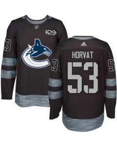 Canucks #53 Bo Horvat Black 1917-2017 100th Anniversary Stitched NHL Jersey