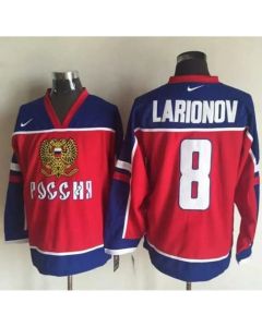 Canucks #8 Igor Larionov Red/Blue Stitched NHL Jersey
