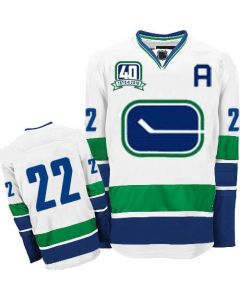 Canucks D.sedin #22 Stitched White Third 40TH Patch NHL Jersey