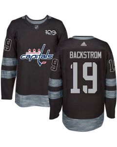 Capitals #19 Nicklas Backstrom Black 1917-2017 100th Anniversary Stitched NHL Jersey