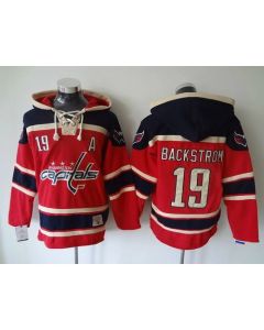 Capitals #19 Nicklas Backstrom Red Sawyer Hooded Sweatshirt Stitched NHL Jersey