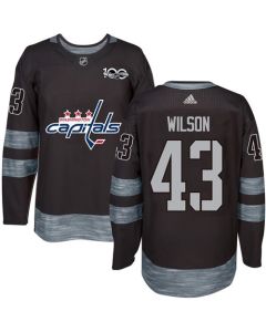 Capitals #43 Tom Wilson Black 1917-2017 100th Anniversary Stitched NHL Jersey