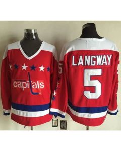 Capitals #5 Rod Langway Red Alternate CCM Throwback Stitched NHL Jersey