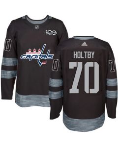 Capitals #70 Braden Holtby Black 1917-2017 100th Anniversary Stitched NHL Jersey