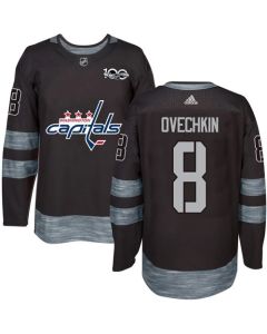 Capitals #8 Alex Ovechkin Black 1917-2017 100th Anniversary Stitched NHL Jersey