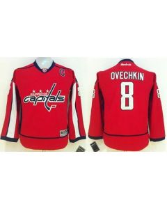 Capitals #8 Alex Ovechkin Red Stitched Youth NHL Jersey