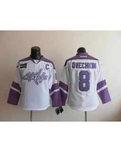 Capitals #8 Alex Ovechkin White/Purple Women's Thanksgiving Edition Stitched NHL Jersey