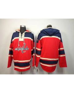 Capitals Blank Red Sawyer Hooded Sweatshirt Stitched NHL Jersey