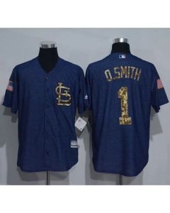 Cardinals #1 Ozzie Smith Denim Blue Salute to Service Stitched MLB Jersey