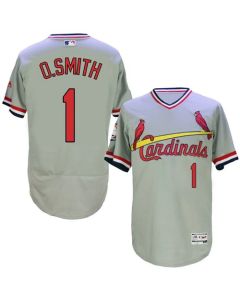 Cardinals #1 Ozzie Smith Grey Flexbase Authentic Collection Cooperstown Stitched MLB Jersey