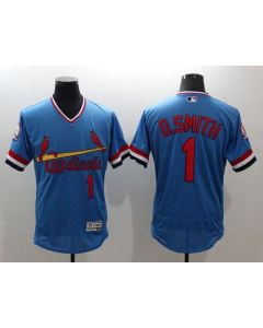 Cardinals #1 Ozzie Smith Light Blue Flexbase Authentic Collection Cooperstown Stitched MLB Jersey