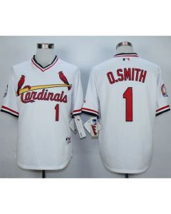 Cardinals #1 Ozzie Smith White 1982 Turn Back The Clock Stitched MLB Jersey
