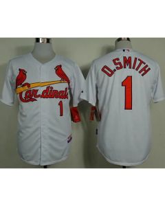 Cardinals #1 Ozzie Smith White Cool Base Stitched MLB Jersey