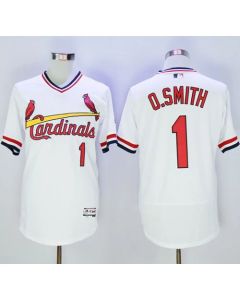 Cardinals #1 Ozzie Smith White Flexbase Authentic Collection Cooperstown Stitched MLB Jersey
