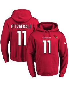 Cardinals #11 Larry Fitzgerald Red Name & Number Pullover NFL Hoodie