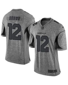 Cardinals #12 John Brown Gray Men's Stitched NFL Limited Gridiron Gray Jersey
