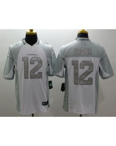Cardinals #12 John Brown White Men's Stitched NFL Limited Platinum Jersey