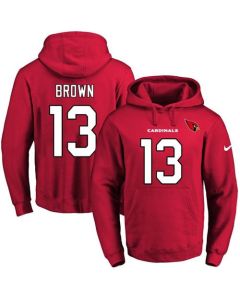 Cardinals #13 Jaron Brown Red Name & Number Pullover NFL Hoodie