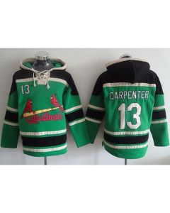 Cardinals #13 Matt Carpenter Green Sawyer Hooded Sweatshirt MLB Hoodie