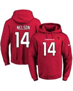 Cardinals #14 J.J. Nelson Red Name & Number Pullover NFL Hoodie