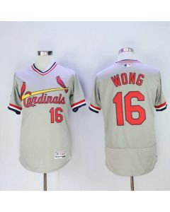 Cardinals #16 Kolten Wong Grey Flexbase Authentic Collection Cooperstown Stitched MLB Jersey