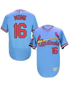 Cardinals #16 Kolten Wong Light Blue Flexbase Authentic Collection Cooperstown Stitched MLB Jersey