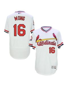 Cardinals #16 Kolten Wong White Flexbase Authentic Collection Cooperstown Stitched MLB Jersey