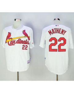 Cardinals #22 Mike Matheny White Cool Base Stitched MLB Jersey